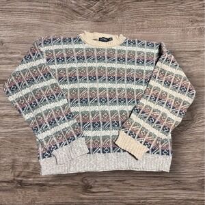 Vintage Scandia Heavy Grandpa Sweater XL Grey Outdoor Hiking Made In‎ USA